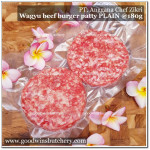 Australia BEEF BURGER PATTY WAGYU UNSEASONED chef ZIKRI frozen 350g 2pcs